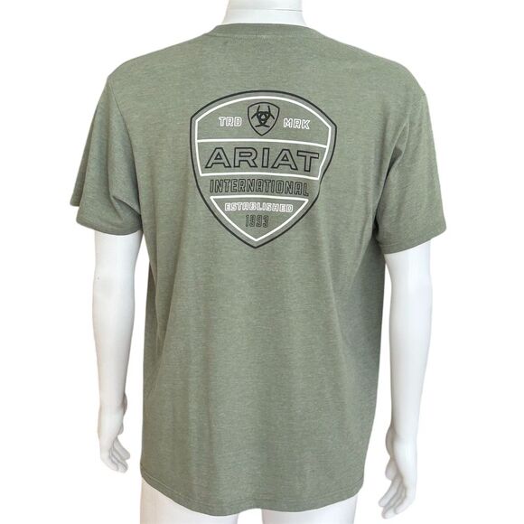 Ariat Men's XL Green Graphic Logo T-Shirt Short Sleeve Casual - Picture 5 of 6